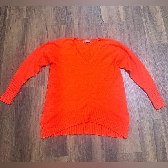 Oasis Sweaters - Oasis Bright Orange V-Neck Sweater